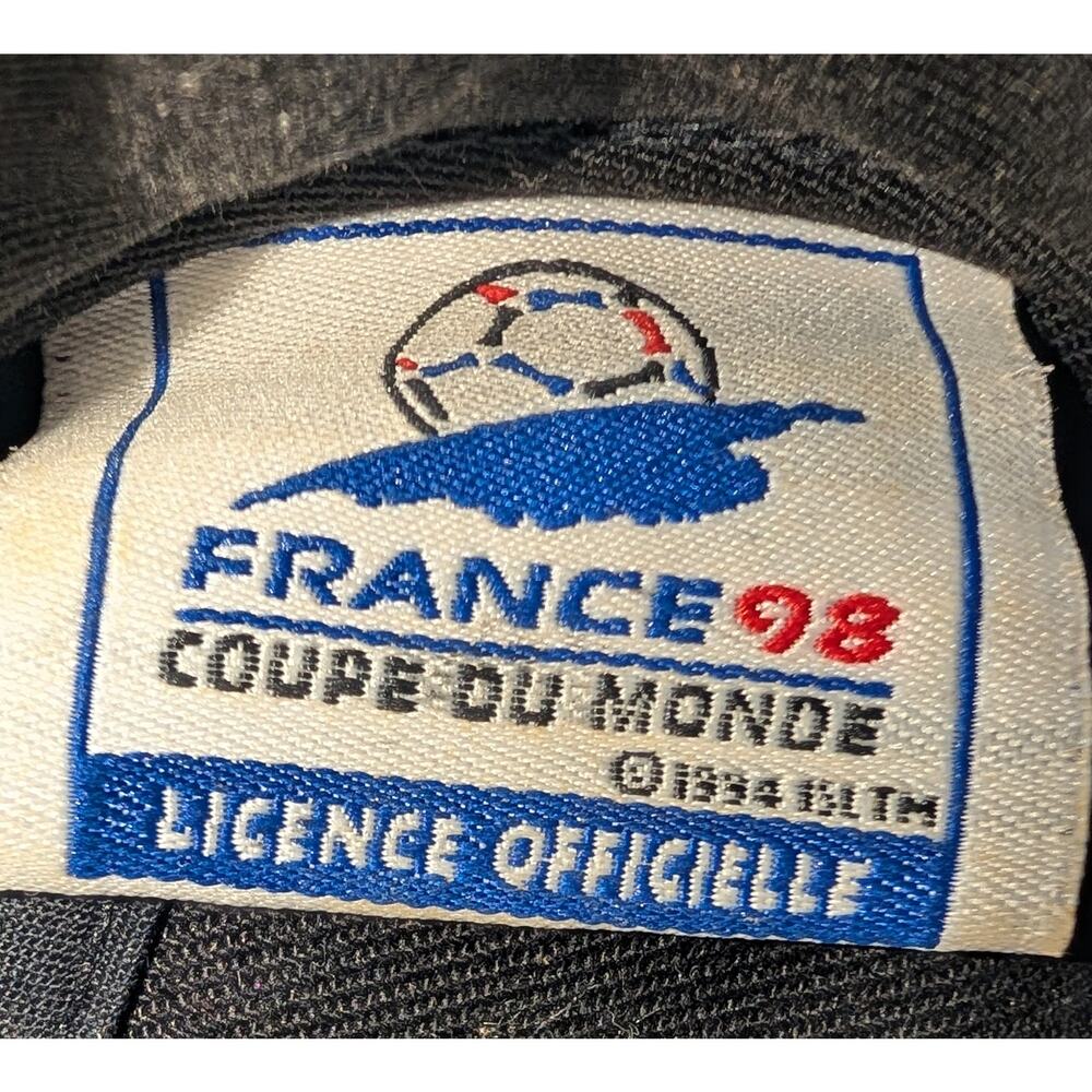 Adidas VTG 1998 France Coupe Du Monde Baseball Cap One Size Black White Logo Hat - Picture 3 of 7